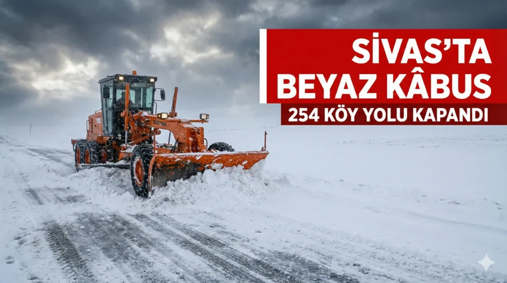 Sivas’ta Kar Yağışı Hayatı Felç Etti 254 Köy Yolu Ulaşıma Kapandı