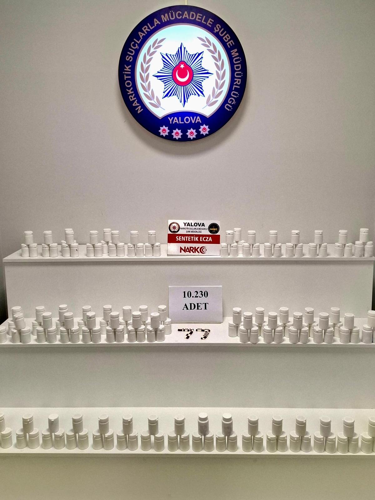 Yalova’da Uyuşturucu Operasyonu: 10 Bin 230 Adet Hap Ele Geçirildi