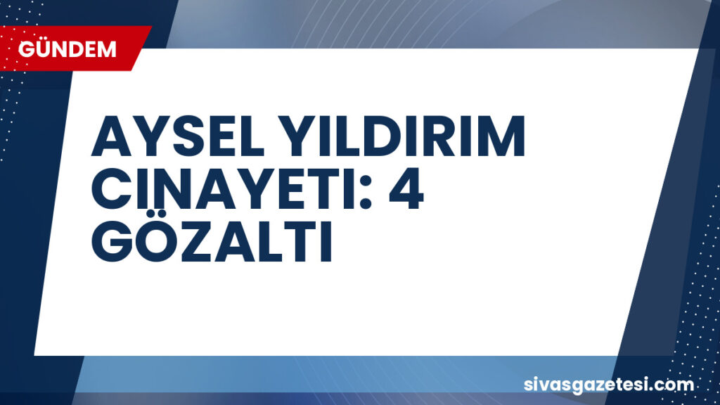 AYSEL YILDIRIM CINAYETI: 4 GÖZALTI