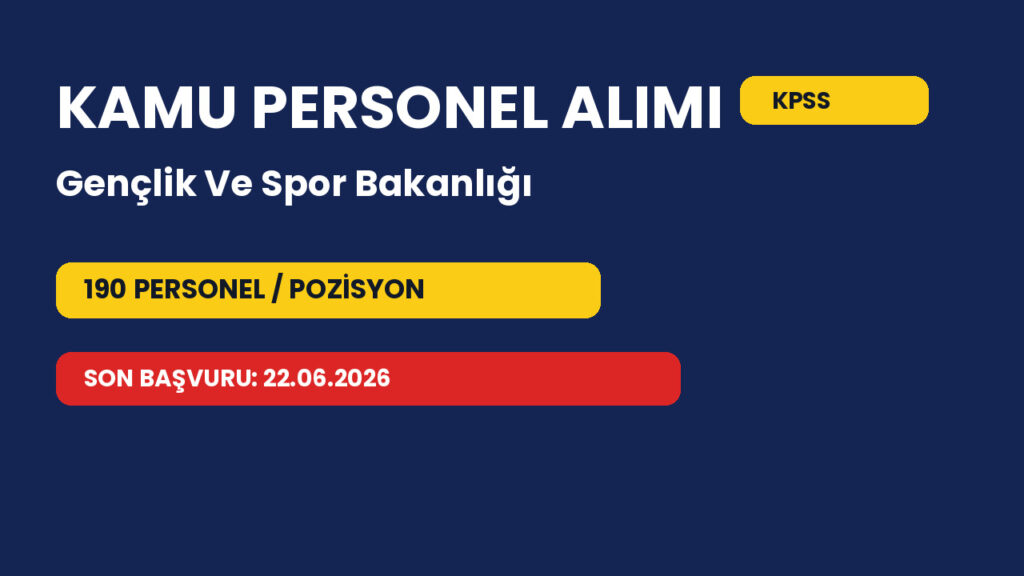 Gençlik Ve Spor Bakanlığı personel alımı başvuru şartları