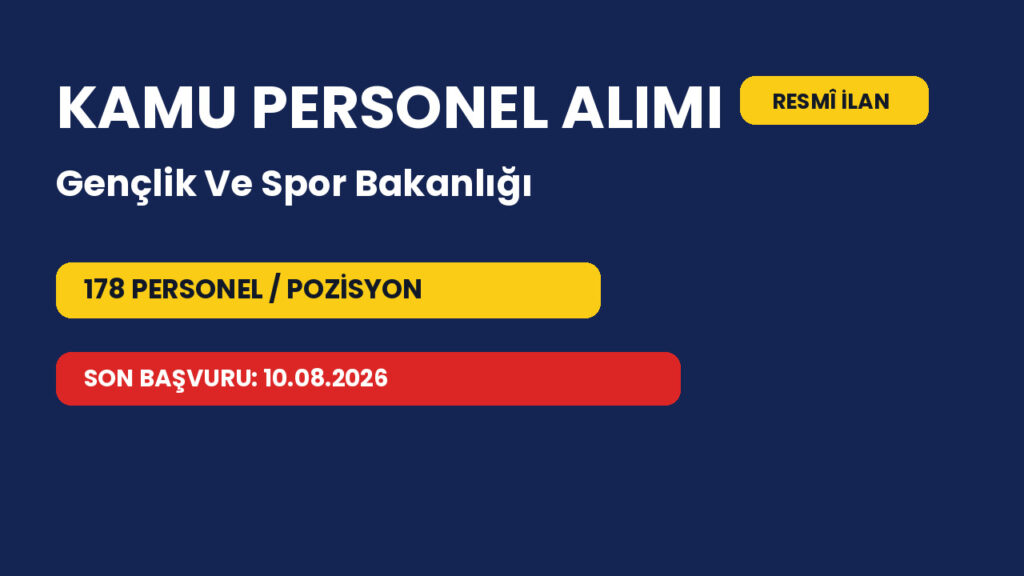 Gençlik Ve Spor Bakanlığı personel alımı başvuru şartları