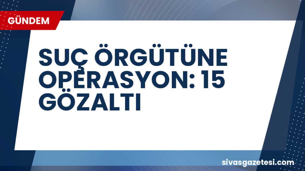 SUÇ ÖRGÜTÜNE OPERASYON: 15 GÖZALTI